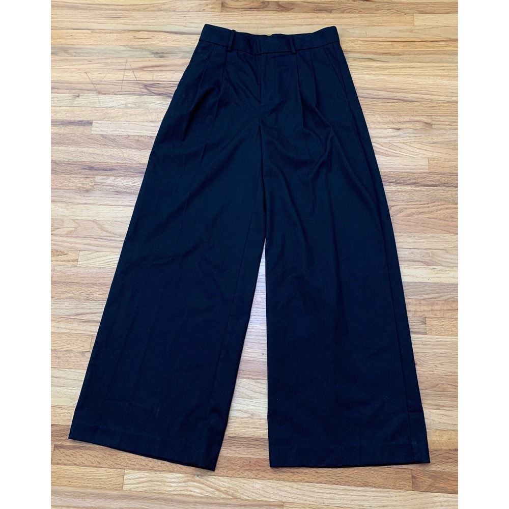 Madewell The‎ Harlow Superwide-Leg Trouser 00 Black High Rise Pleated Pants
